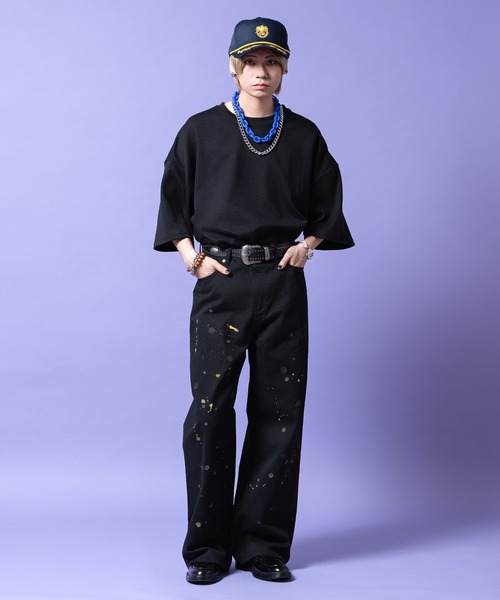 a.p.o.v.（エーピーオービー）の「a.p.o.v. スプラッターアンティークペンキペイントダメージ裾コットンワイドパンツ（チノパンツ・メンズ・ベージュ/ブラック・M）」の6枚目の写真