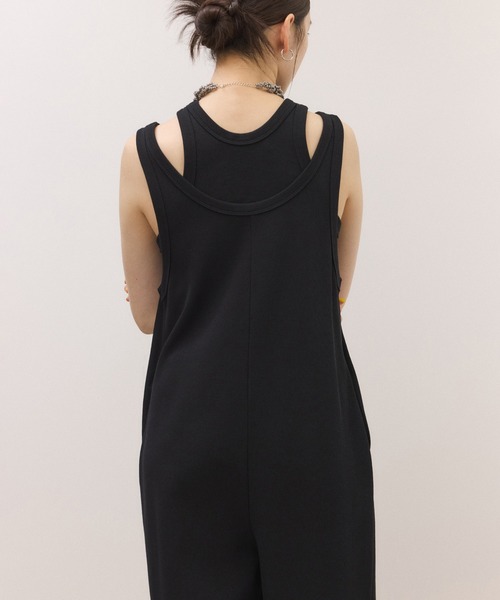 ADAM ET ROPE'（アダムエロペ）の「【サステナブル】Wフェイスジャージーセットロンパース（つなぎ/オールインワン・レディース・ダークブラウン/ブラック・38/36）」の12枚目の写真