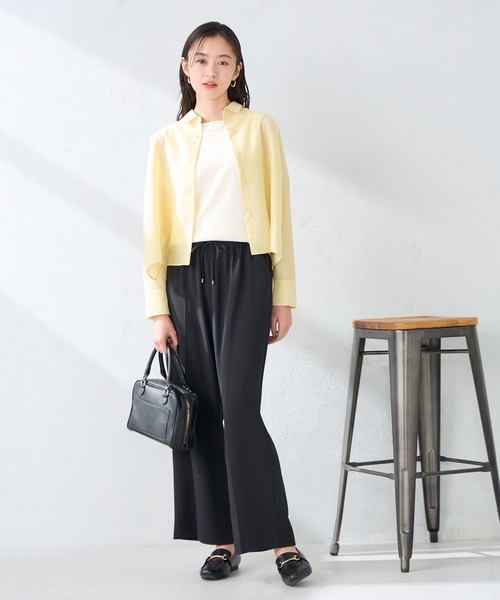 a.v.v（アーヴェヴェ）の「［支持率NO.1/接触冷感/速乾/UVカット/イージーケア］イージーワイドパンツ（スラックス・レディース・グリーン/ブラック/ネイビー/インディゴブルー/ダークグレー/ベージュ・LARGE/MEDIUM/X-LARGE/SMALL/X-SMALL）」の9枚目の写真