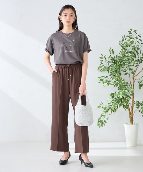 a.v.v（アーヴェヴェ）の「［支持率NO.1/接触冷感/速乾/UVカット/イージーケア］イージーワイドパンツ（スラックス・レディース・グリーン/ブラック/ネイビー/インディゴブルー/ダークグレー/ベージュ・LARGE/MEDIUM/X-LARGE/SMALL/X-SMALL）」の16枚目の写真