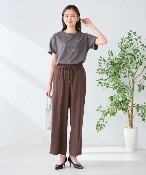 a.v.v（アーヴェヴェ）の「［支持率NO.1/接触冷感/速乾/UVカット/イージーケア］イージーワイドパンツ（スラックス・レディース・グリーン/ブラック/ネイビー/インディゴブルー/ダークグレー/ベージュ・LARGE/MEDIUM/X-LARGE/SMALL/X-SMALL）」の19枚目の写真