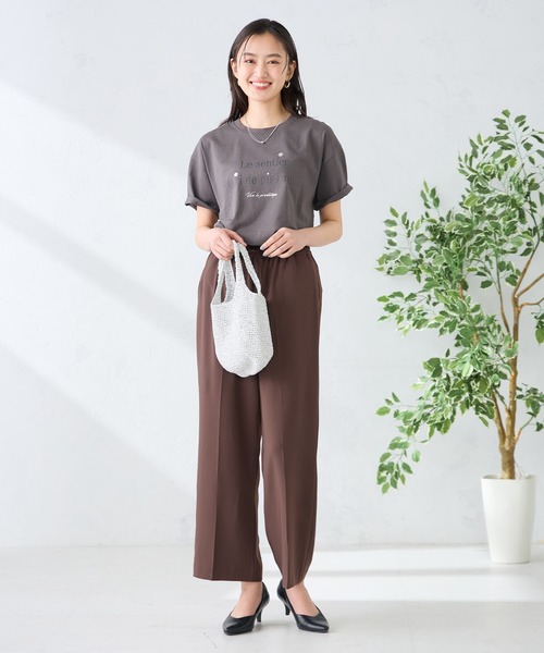 a.v.v（アーヴェヴェ）の「［支持率NO.1/接触冷感/速乾/UVカット/イージーケア］イージーワイドパンツ（スラックス・レディース・グリーン/ブラック/ネイビー/インディゴブルー/ダークグレー/ベージュ・LARGE/MEDIUM/X-LARGE/SMALL/X-SMALL）」の20枚目の写真