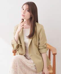 index（インデックス）の「多機能ダブルブレストテーラードジャケット【洗濯機OK/接触冷感/吸水速乾/イージーアイロン/防シワ】（テーラードジャケット）」