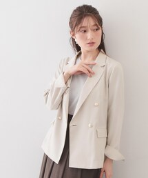 index（インデックス）の「多機能ダブルブレストテーラードジャケット【洗濯機OK/接触冷感/吸水速乾/イージーアイロン/防シワ】（テーラードジャケット）」