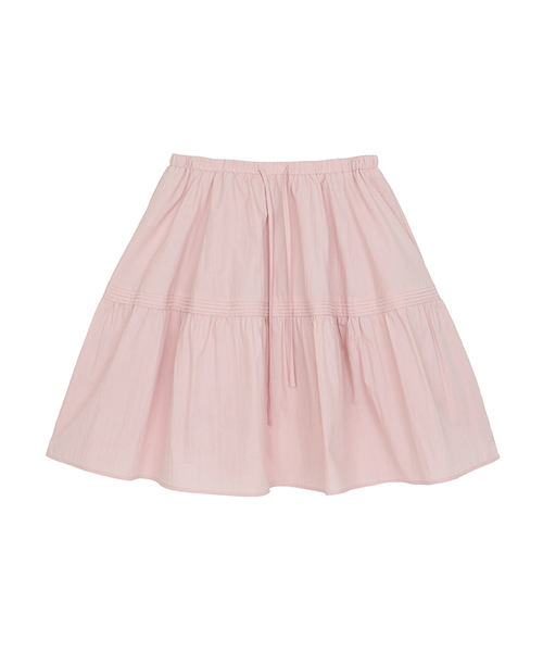 PORTERNA(ポルテナ)の「PINTUCK FLARE MID LENGTH SKIRT-4COLOR(スカート・レディース・ブラック/ホワイト/イエロー/PINK・OS)」の4枚目の写真