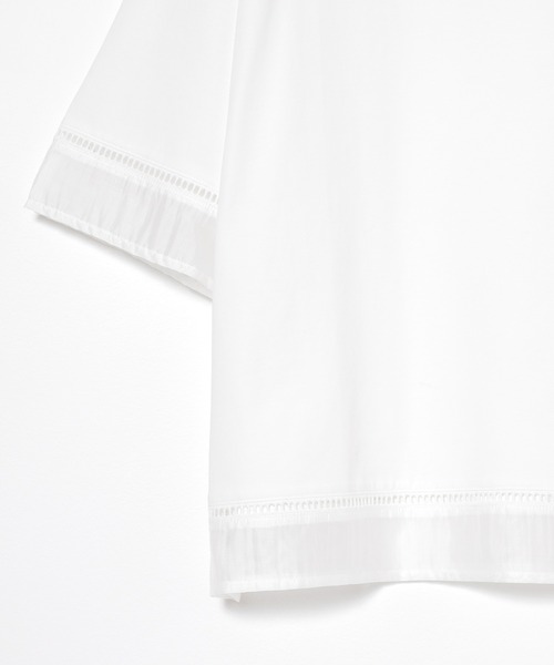 GLACIER lusso(グラシアルッソ)の「【美冷・接触冷感・UVカット】シアー切替トップス(Tシャツ/カットソー・レディース・アイボリー/ブラック/ブルー/マスタード・L/LL/M/S)」の21枚目の写真