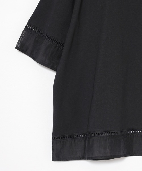 GLACIER lusso(グラシアルッソ)の「【美冷・接触冷感・UVカット】シアー切替トップス(Tシャツ/カットソー・レディース・アイボリー/ブラック/ブルー/マスタード・L/LL/M/S)」の19枚目の写真