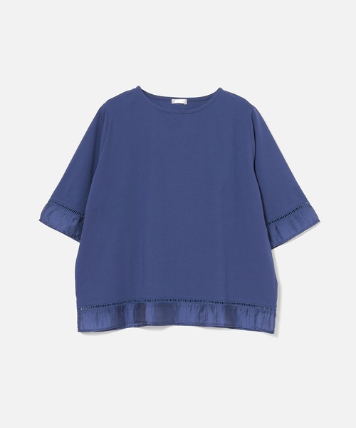 GLACIER lusso(グラシアルッソ)の「【美冷・接触冷感・UVカット】シアー切替トップス(Tシャツ/カットソー・レディース・アイボリー/ブラック/ブルー/マスタード・L/LL/M/S)」の18枚目の写真