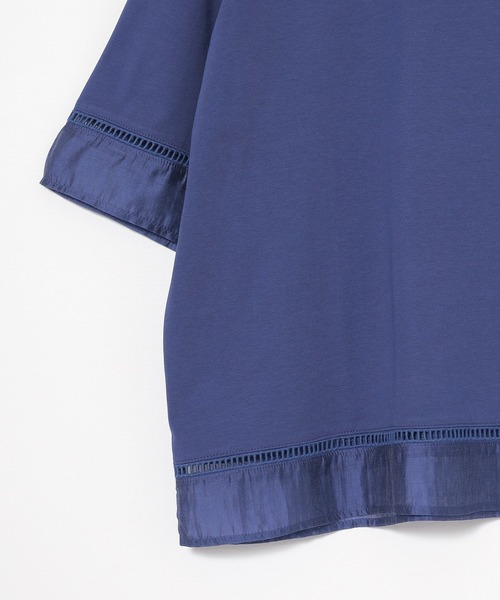 GLACIER lusso(グラシアルッソ)の「【美冷・接触冷感・UVカット】シアー切替トップス(Tシャツ/カットソー・レディース・アイボリー/ブラック/ブルー/マスタード・L/LL/M/S)」の17枚目の写真