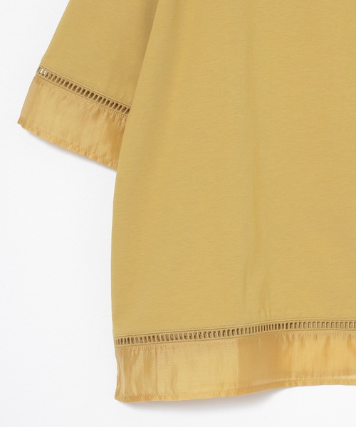 GLACIER lusso(グラシアルッソ)の「【美冷・接触冷感・UVカット】シアー切替トップス(Tシャツ/カットソー・レディース・アイボリー/ブラック/ブルー/マスタード・L/LL/M/S)」の15枚目の写真