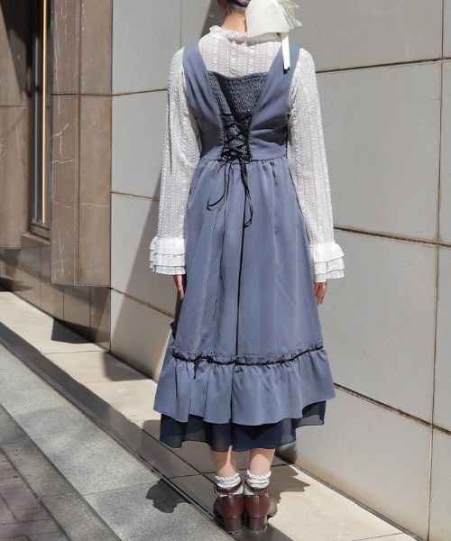 axes femme(アクシーズファム)の「レースアップジャンスカ(ワンピース・レディース・ブラック/ブルー・FREE)」の5枚目の写真