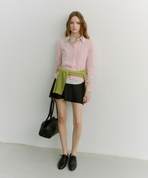 SATIN MINI SKIRT_UDSK6A201_BLACK