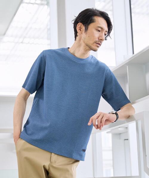 TAKEO KIKUCHI(タケオキクチ)の「【抗菌防臭】メランジ クルーネック プルオーバー(Tシャツ/カットソー・メンズ・ライトグレー/ホワイト/ベビーピンク/ブルー/ネイビー/ブルー系その他・03/02/04)」の4枚目の写真