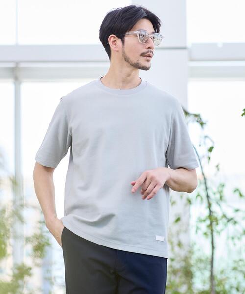 TAKEO KIKUCHI(タケオキクチ)の「【抗菌防臭】メランジ クルーネック プルオーバー(Tシャツ/カットソー・メンズ・ライトグレー/ホワイト/ベビーピンク/ブルー/ネイビー/ブルー系その他・03/02/04)」の2枚目の写真