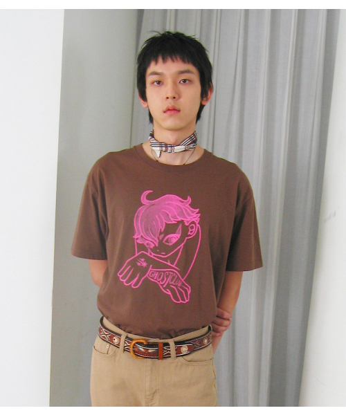NICE GHOST CLUB(ナイスゴーストクラブ)の「GATEKEEPER HAND TEE_BROWN(NG2GMUT520A)(Tシャツ/カットソー・レディース・ブラウン・SMALL/MEDIUM/LARGE)」の1枚目の写真