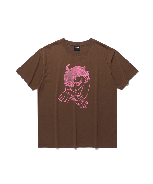 NICE GHOST CLUB(ナイスゴーストクラブ)の「GATEKEEPER HAND TEE_BROWN(NG2GMUT520A)(Tシャツ/カットソー・レディース・ブラウン・SMALL/MEDIUM/LARGE)」の4枚目の写真