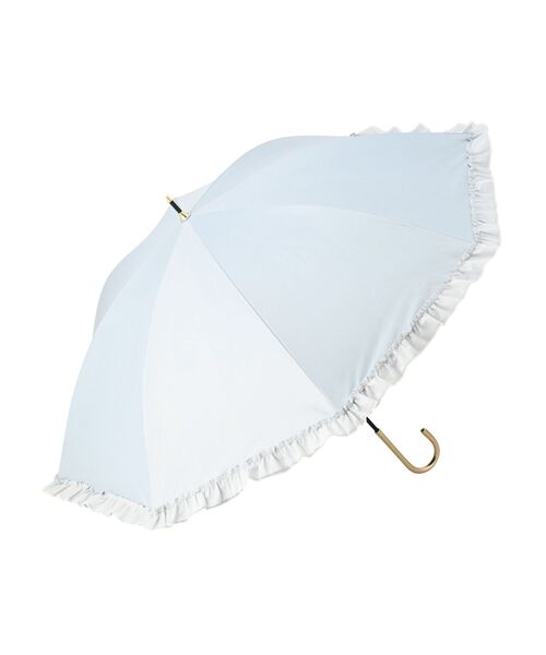 Francfranc(フランフラン)の「【遮光率・UVカット率100%生地使用】遮光オーガンジーフリル 長傘 55cm グレー(晴雨兼用)日傘 雨傘 UVカット(長傘・レディース・グレー・FREE)」の2枚目の写真