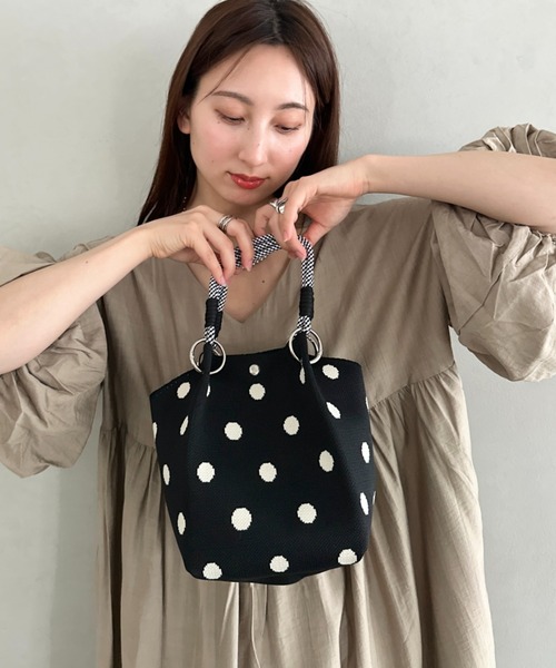 MYMOOD.（マイムード）の「ニット柄ハンドバッグ ミニバッグ コードハンドルマルチミニバッグ（ハンドバッグ・レディース・その他5/その他4/その他1/その他2/その他3・FREE）」の5枚目の写真