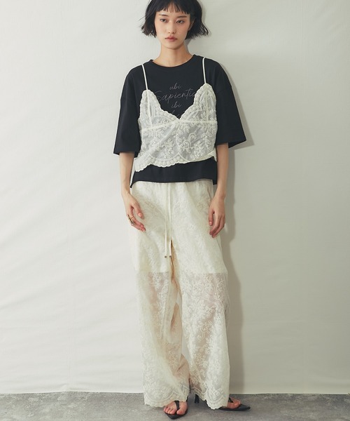 ANOTHER S(アナザーエス)の「【セットアップ対応】スカラップ 刺繍 レース パンツ(その他パンツ・レディース・ブラック/オフホワイト・FREE)」の16枚目の写真