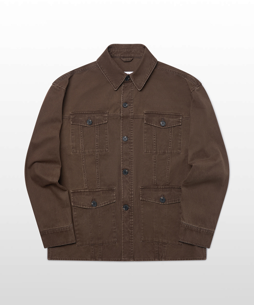 WEST GRAND BOULEVARD(ウエストグランドブルバード)の「クーパーウォッシュドコットンチョアジャケット WASHED BROWN(ミリタリージャケット・メンズ・その他・MEDIUM/LARGE/X-LARGE)」の2枚目の写真