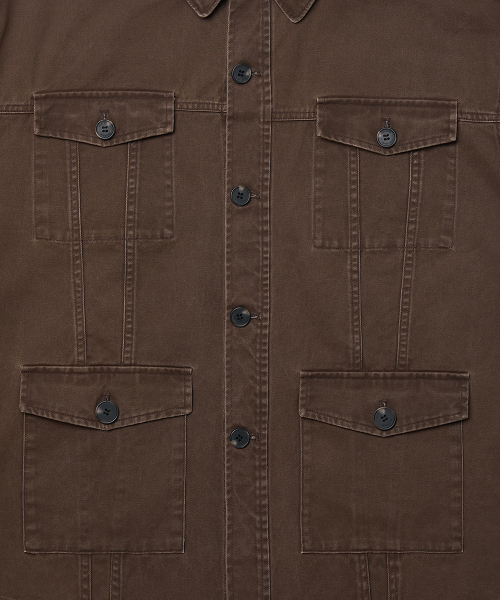 WEST GRAND BOULEVARD(ウエストグランドブルバード)の「クーパーウォッシュドコットンチョアジャケット WASHED BROWN(ミリタリージャケット・メンズ・その他・MEDIUM/LARGE/X-LARGE)」の6枚目の写真