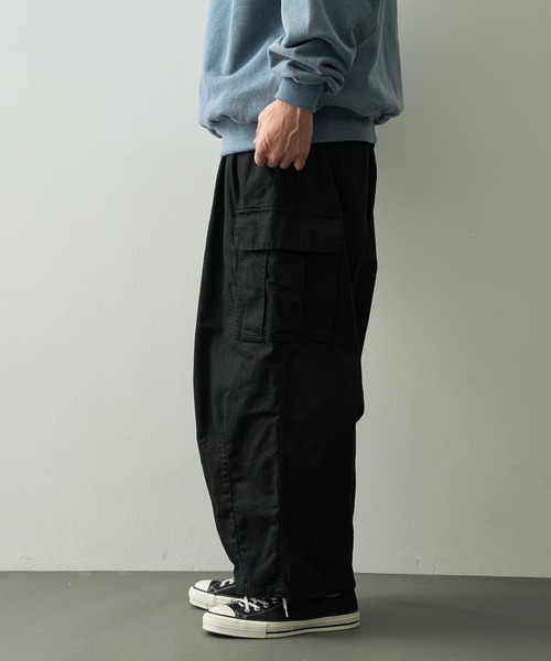 KEY TIMEZ(キータイムズ)の「【is-ness/イズネス】Herringbone 6-Pocket Pants(カーゴパンツ・メンズ・ブラック/カーキブラウン・L/M)」の3枚目の写真