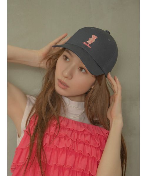 LILY BROWN（リリーブラウン）の「Lily Bearエンブロイダリーキャップ（キャップ・レディース・ピンク/ネイビー/アイボリー・F）」の4枚目の写真