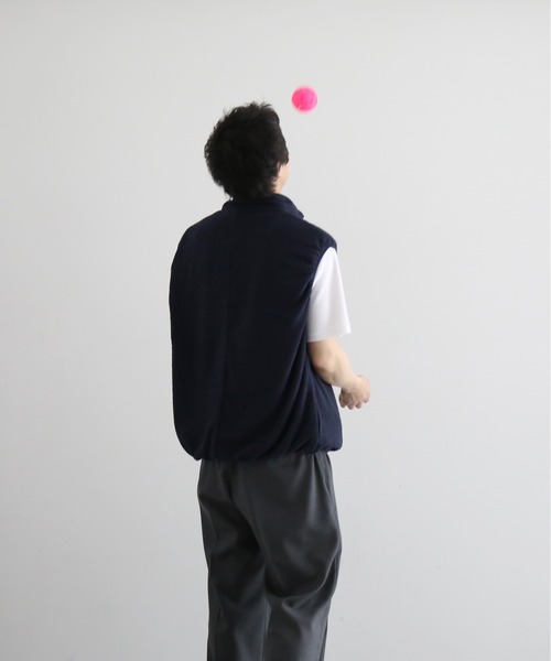 NOWHAW(ノウハウ)の「NOWHAW Towel cloth half zip vest(ベスト・メンズ・ネイビー/ブラック・1/2)」の10枚目の写真
