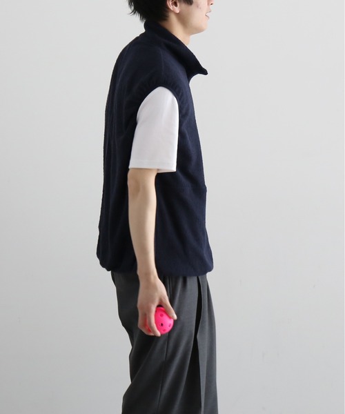 NOWHAW(ノウハウ)の「NOWHAW Towel cloth half zip vest(ベスト・メンズ・ネイビー/ブラック・1/2)」の11枚目の写真