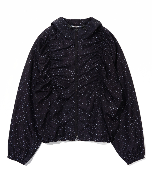 YOUHEE(ユヒ)の「STAR PATTERN HOODED WIND BREAKER_BLACK(ナイロンジャケット・レディース・その他・FREE)」の2枚目の写真