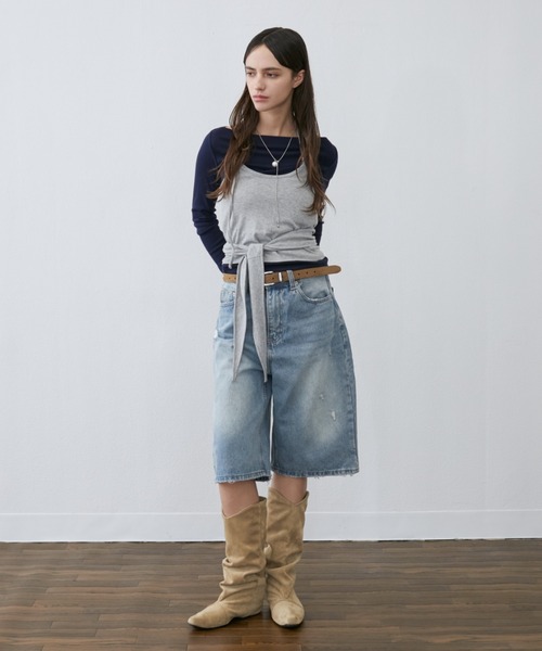 Rohwel（ローウェル）の「Layered Bustier Set Top / レイヤードビスチェセットトップス（Tシャツ/カットソー・レディース・ホワイト/ネイビー・FREE）」の10枚目の写真