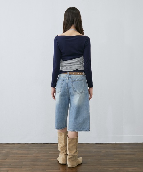 Rohwel（ローウェル）の「Layered Bustier Set Top / レイヤードビスチェセットトップス（Tシャツ/カットソー・レディース・ホワイト/ネイビー・FREE）」の12枚目の写真
