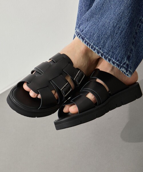foot the coacher(フットザコーチャー)の「【foot the coacher/フットザコーチャー】GURKHA SANDALS(GLOXI CUT SOLE)(サンダル・メンズ・ブラック・25.0cm/26.0cm/27.0cm)」の4枚目の写真