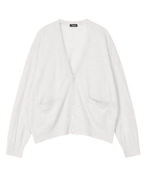 ZUCCa(ズッカ)の「LINEN COTTON KNIT / S(カーディガン/ボレロ・レディース・ダークグレー/オフホワイト/グリーン・M size)」の2枚目の写真
