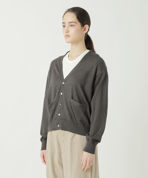 ZUCCa(ズッカ)の「LINEN COTTON KNIT / S(カーディガン/ボレロ・レディース・ダークグレー/オフホワイト/グリーン・M size)」の8枚目の写真