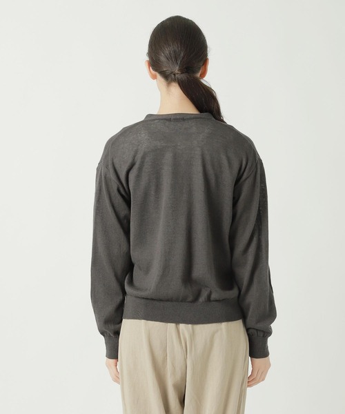 ZUCCa(ズッカ)の「LINEN COTTON KNIT / S(カーディガン/ボレロ・レディース・ダークグレー/オフホワイト/グリーン・M size)」の9枚目の写真