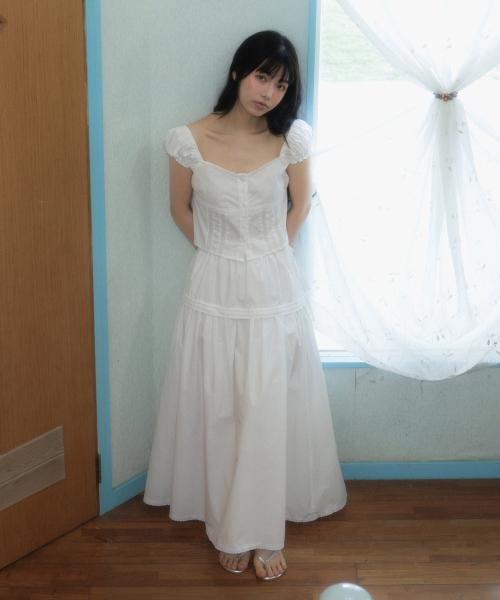 ROSEFRANTZ（ロゼフランツ）の「Lace Shirring Crop Blouse [Ivory]（シャツ/ブラウス・レディース・アイボリー・SMALL/MEDIUM）」の2枚目の写真