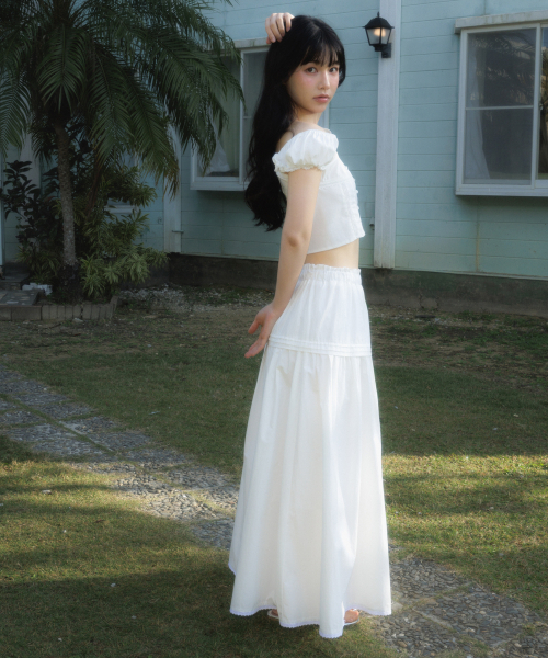 ROSEFRANTZ（ロゼフランツ）の「Lace Shirring Crop Blouse [Ivory]（シャツ/ブラウス・レディース・アイボリー・SMALL/MEDIUM）」の9枚目の写真