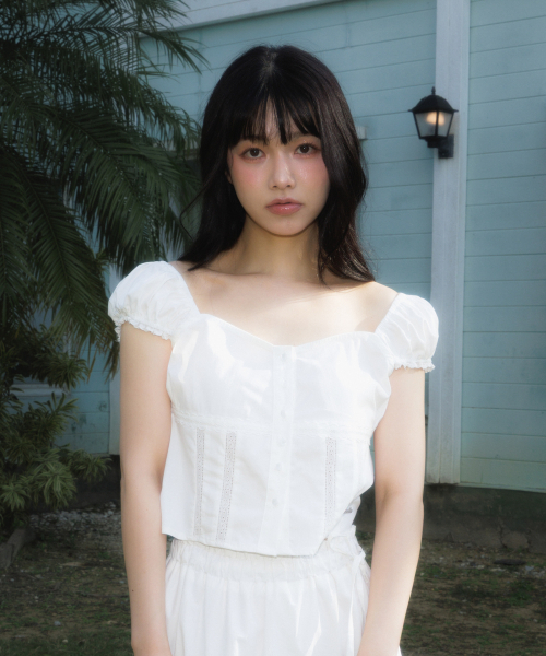 ROSEFRANTZ（ロゼフランツ）の「Lace Shirring Crop Blouse [Ivory]（シャツ/ブラウス・レディース・アイボリー・SMALL/MEDIUM）」の11枚目の写真