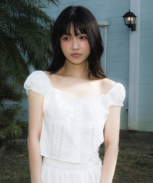 ROSEFRANTZ（ロゼフランツ）の「Lace Shirring Crop Blouse [Ivory]（シャツ/ブラウス・レディース・アイボリー・SMALL/MEDIUM）」の12枚目の写真