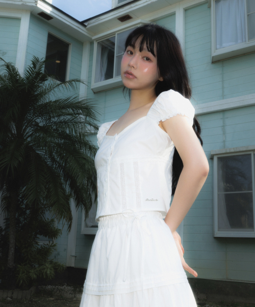 ROSEFRANTZ（ロゼフランツ）の「Lace Shirring Crop Blouse [Ivory]（シャツ/ブラウス・レディース・アイボリー・SMALL/MEDIUM）」の14枚目の写真