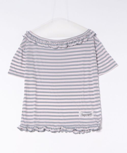FCMM(エフシーエムエム)の「FRILL BORDER TEE/フリルボーダーTEE(Tシャツ/カットソー・レディース・ライトブルー/ネイビー/ピンク・SMALL/MEDIUM)」の3枚目の写真