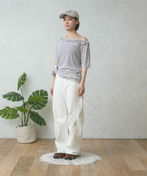 FCMM(エフシーエムエム)の「FRILL BORDER TEE/フリルボーダーTEE(Tシャツ/カットソー・レディース・ライトブルー/ネイビー/ピンク・SMALL/MEDIUM)」の22枚目の写真