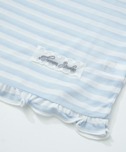 FCMM(エフシーエムエム)の「FRILL BORDER TEE/フリルボーダーTEE(Tシャツ/カットソー・レディース・ライトブルー/ネイビー/ピンク・SMALL/MEDIUM)」の18枚目の写真
