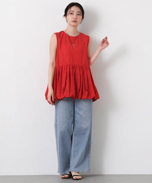 CHIGNON(シニヨン)の「バルーンペプラムノースリブラウス(シャツ/ブラウス・レディース・レッド/ブラック・FREE)」の22枚目の写真