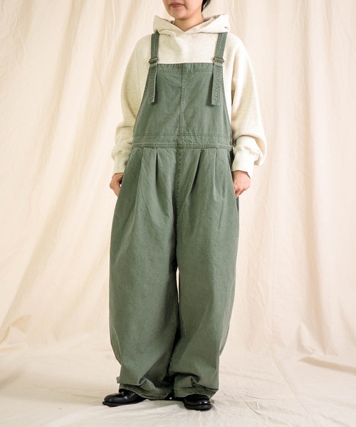 Brocante（ブロカント）の「[Brocante / ブロカント] 硫化オックス バロンサロペット（サロペット/オーバーオール・レディース・ベージュ/オリーブ/ブラック・2）」の3枚目の写真