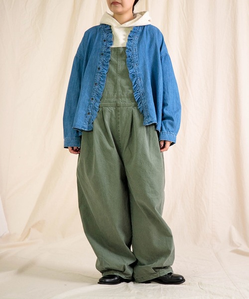 Brocante（ブロカント）の「[Brocante / ブロカント] 硫化オックス バロンサロペット（サロペット/オーバーオール・レディース・ベージュ/オリーブ/ブラック・2）」の12枚目の写真
