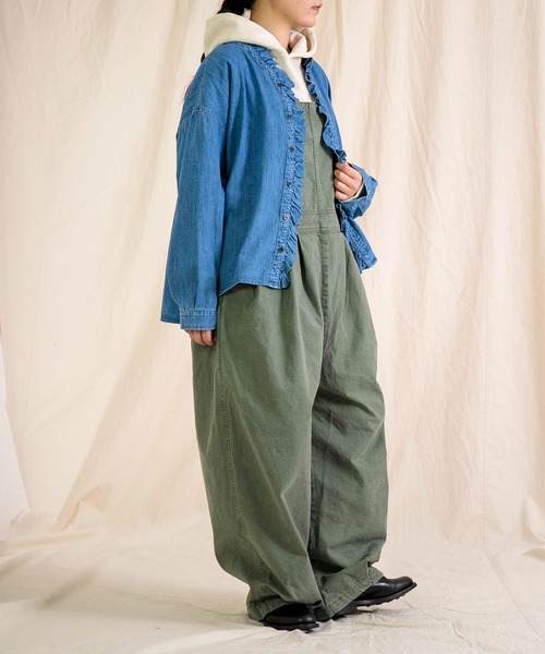 Brocante（ブロカント）の「[Brocante / ブロカント] 硫化オックス バロンサロペット（サロペット/オーバーオール・レディース・ベージュ/オリーブ/ブラック・2）」の13枚目の写真