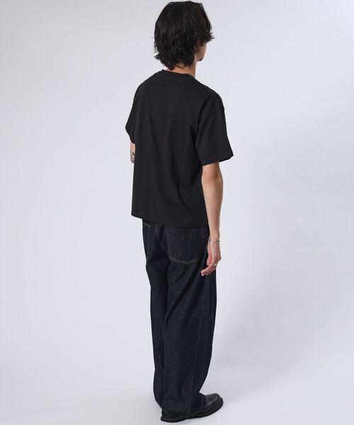 FFEIN(フェイン)の「【FFEIN(フェイン)】立体チェックプリントロゴショート丈Tシャツ/ クルーネック 半袖 刺繍 【短丈】(Tシャツ/カットソー・メンズ・ライトブルー/ホワイト/ブラック/その他1/ネイビー・MEDIUM/SMALL/LARGE)」の13枚目の写真
