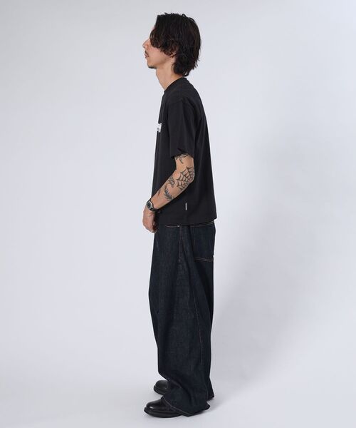 FFEIN(フェイン)の「【FFEIN(フェイン)】立体チェックプリントロゴショート丈Tシャツ/ クルーネック 半袖 刺繍 【短丈】(Tシャツ/カットソー・メンズ・ライトブルー/ホワイト/ブラック/その他1/ネイビー・MEDIUM/SMALL/LARGE)」の15枚目の写真